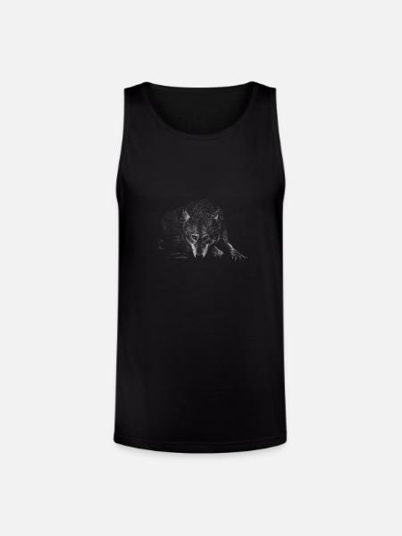 Wolf Silhouette Mono - Unisex Tri-Blend Organic Tank - black