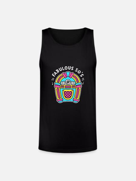 Jukebox 50s Sock Hop Dancer - Unisex Tri-Blend Organic Tank - black