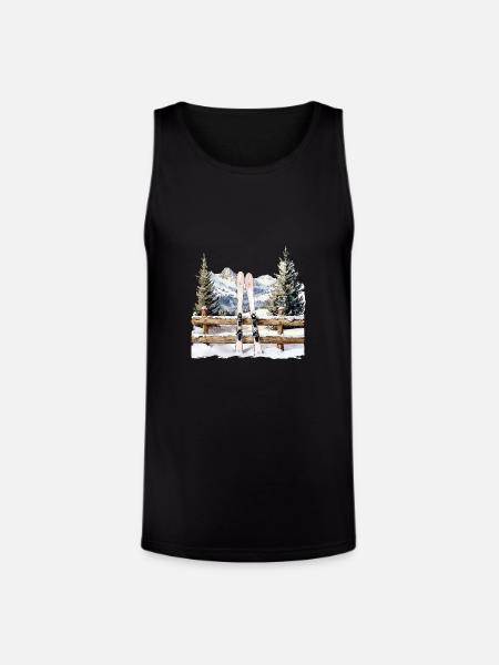 Alpine Ski Rest - Unisex Tri-Blend Organic Tank - black