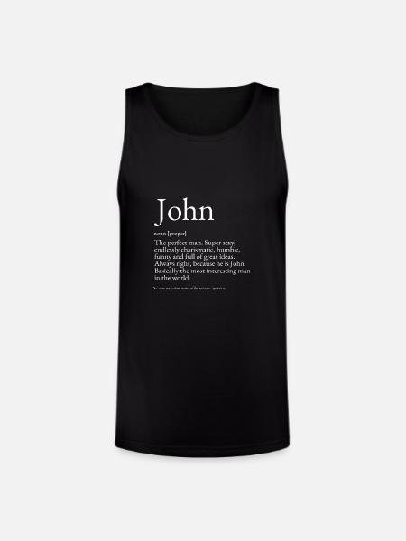 John Dictionary Definition Name John - Unisex Tri-Blend Organic Tank - black