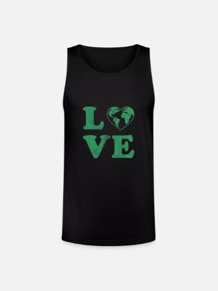 Love Your Mother Earth Graphic - Unisex Tri-Blend Organic Tank - black