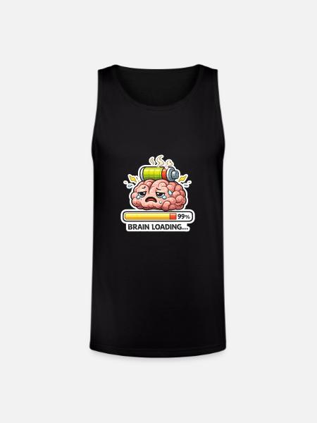 Brain Battery Loading - Unisex Tri-Blend Organic Tank - black