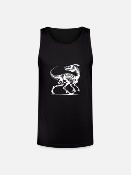 Dinosaur Raptor With Spine Bone - Unisex Tri-Blend Organic Tank - black