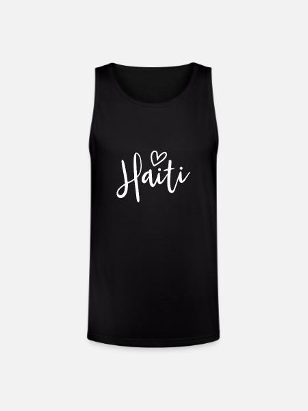 Haiti Heart Women's Love Haiti - Unisex Tri-Blend Organic Tank - black
