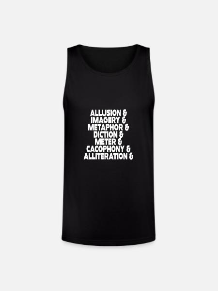 Literary Devices Typographic Poster - Unisex Tri-Blend Organic Tank - black