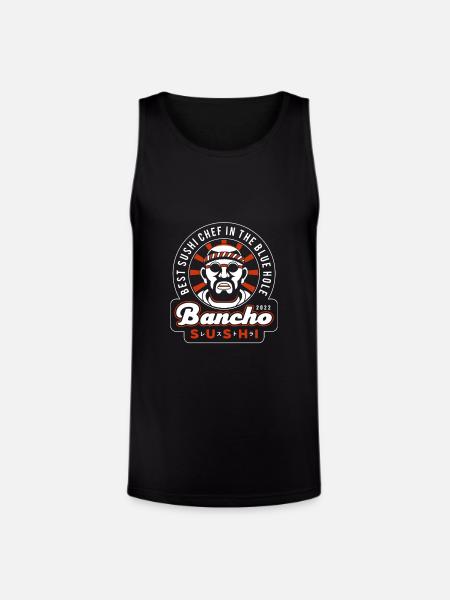 Sushi Chef Badge Sunburst - Unisex Tri-Blend Organic Tank - black