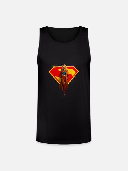Supergirl Movie Kara In Front Of Supergirl Emblem - Unisex Tri-Blend Organic Tank - black