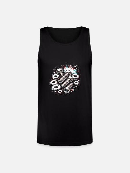 Screws Nuts Mechanic Tool Design - Unisex Tri-Blend Organic Tank - black