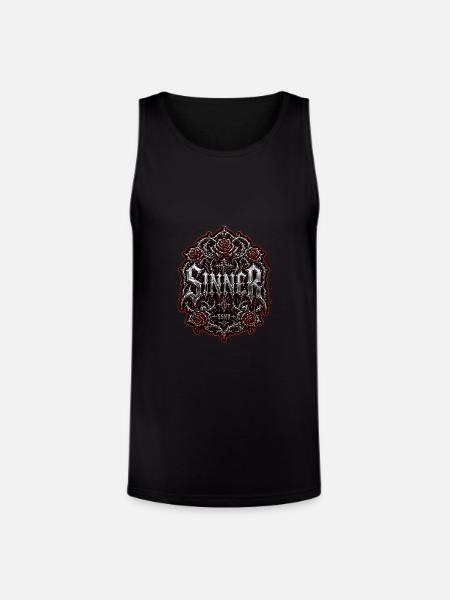 Sinner Gothic Chrome Streetwear Graphic - Unisex Tri-Blend Organic Tank - black