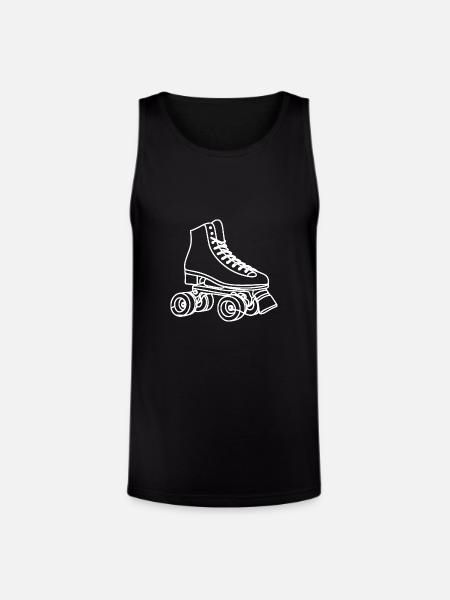 Roller Skates Drawing - Unisex Tri-Blend Organic Tank - black