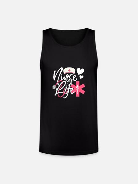 Nurse Life – Heart & Stethoscope Pride - Unisex Tri-Blend Organic Tank - black