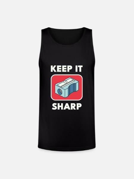 Keep It Sharp Pencil Sharpener - Unisex Tri-Blend Organic Tank - black