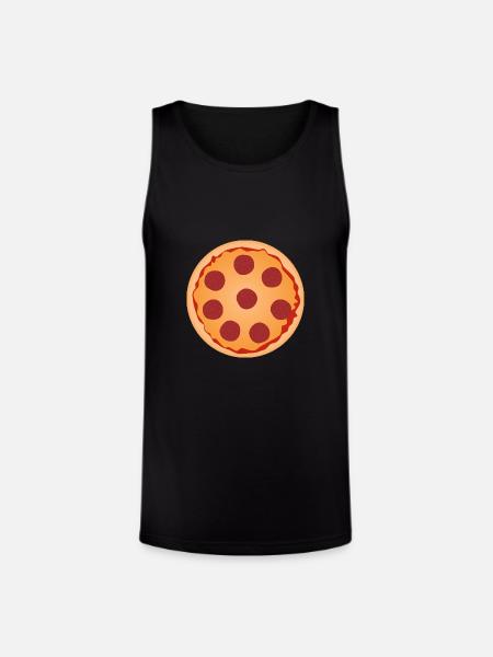 Pepperoni Pizza Slice Art - Unisex Tri-Blend Organic Tank - black