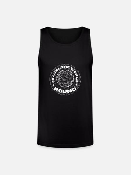 Travel_The_World_Round - Unisex Tri-Blend Organic Tank - black