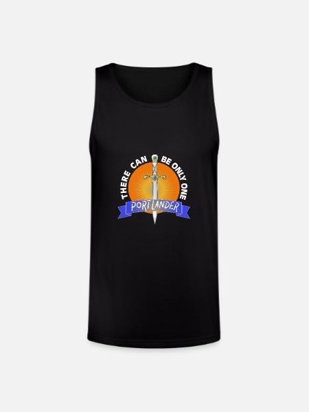Portlander Sun Sword Emblem - Unisex Tri-Blend Organic Tank - black