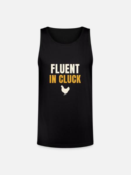 Fluent In Cluck Chicken - Unisex Tri-Blend Organic Tank - black