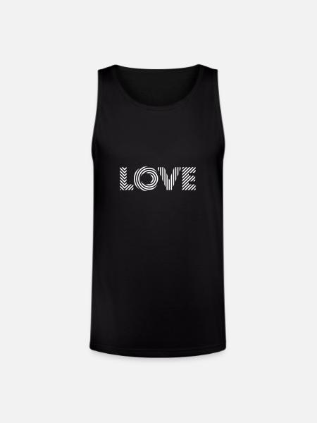 Love Square – Romantic Text Art - Unisex Tri-Blend Organic Tank - black
