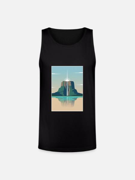 Angel Falls Sunrise - Unisex Tri-Blend Organic Tank - black