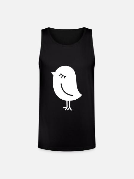 Cute Sparrow Chick – Tweeting Birdie - Unisex Tri-Blend Organic Tank - black