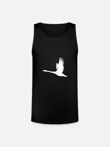 Tattoo Style Swan - Unisex Tri-Blend Organic Tank - black