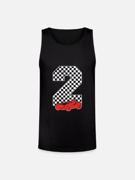 Checkerboard 2 Racecar Grid - Unisex Tri-Blend Organic Tank - black