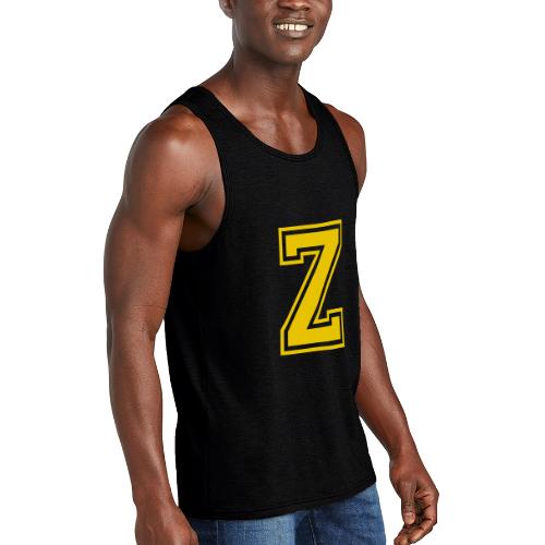 Letter Z – Capital Athletic Alphabet Monogram - Unisex Tri-Blend Organic Tank