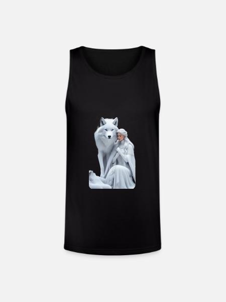 White serenity - Unisex Tri-Blend Organic Tank - black