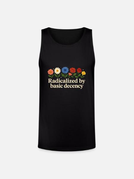 Radicalized By Basic Decency - Unisex Tri-Blend Organic Tank - black