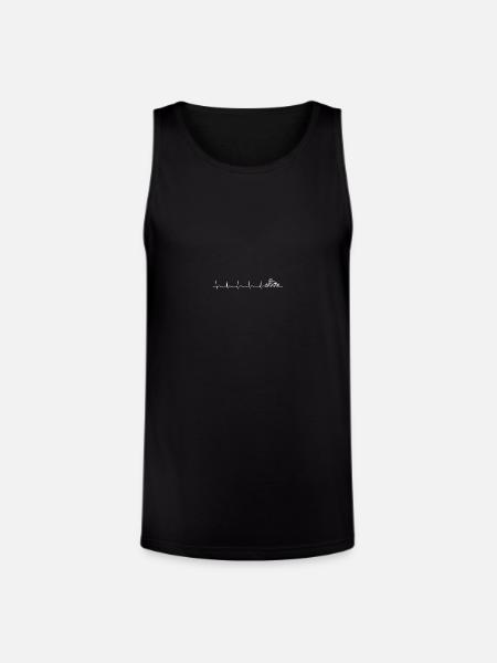 Roller Skater Heartbeat - Unisex Tri-Blend Organic Tank - black