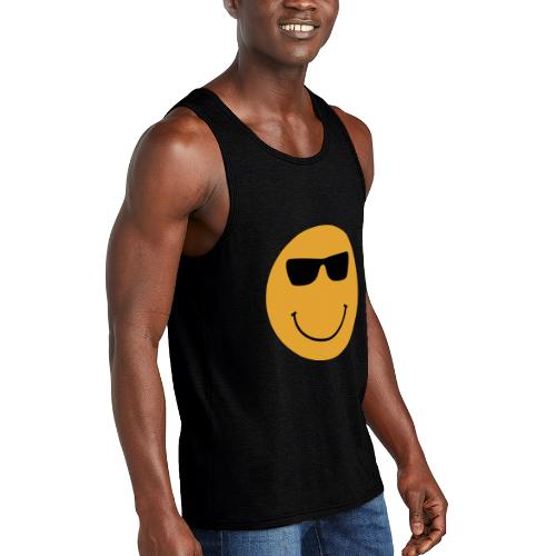 Orange Face with Sunglasses - Unisex Tri-Blend Organic Tank