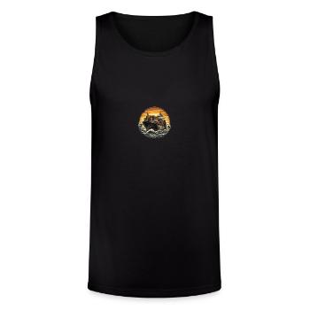 Sunset Freighter Cargo Waves - Unisex Tri-Blend Organic Tank - black - Front