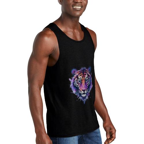Mystic Violet Tiger - Unisex Tri-Blend Organic Tank