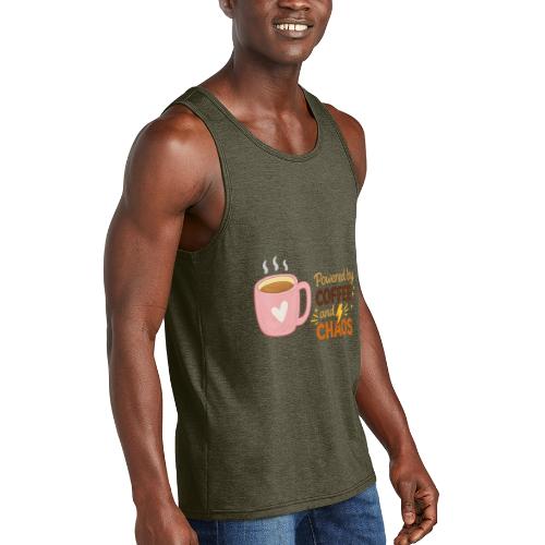 Powered by Coffee and Chaos - Unisex Tri-Blend Organic Tank