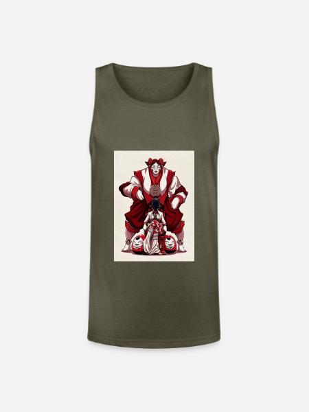 Gothic Matryoshka Queen - Unisex Tri-Blend Organic Tank - heather olive
