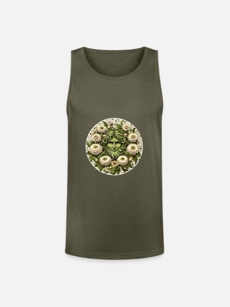 The Greenman - Unisex Tri-Blend Organic Tank - heather olive
