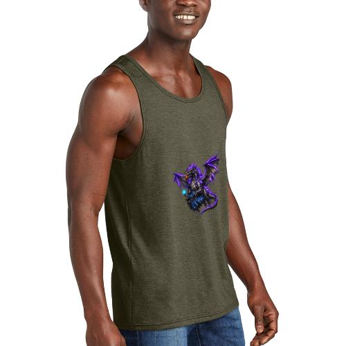Neon Dragon and Battle Mage - Unisex Tri-Blend Organic Tank