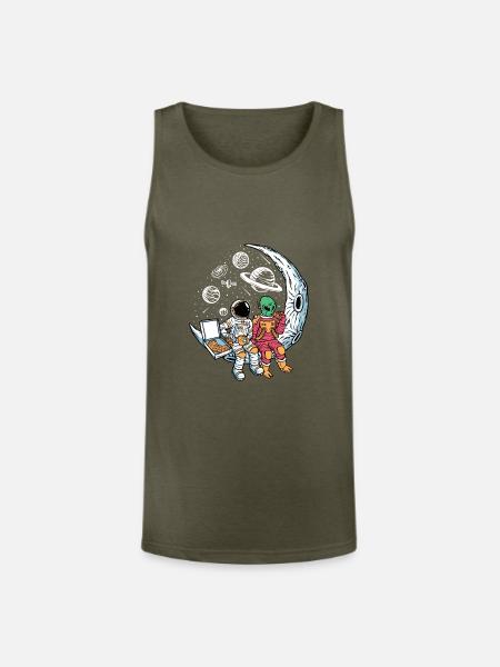 Cosmic Pizza Break - Unisex Tri-Blend Organic Tank - heather olive