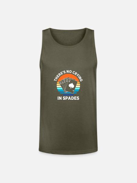 Spades Card Game Poker Player - Unisex Tri-Blend Organic Tank - heather olive