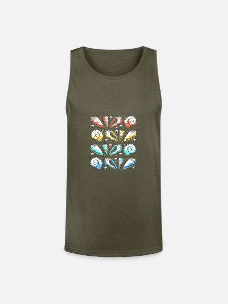 Seashell Clam Shells Collector - Unisex Tri-Blend Organic Tank - heather olive