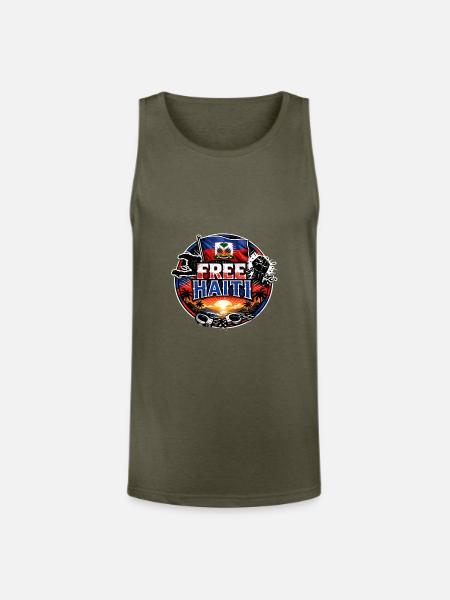 Free Haiti - Unisex Tri-Blend Organic Tank - heather olive