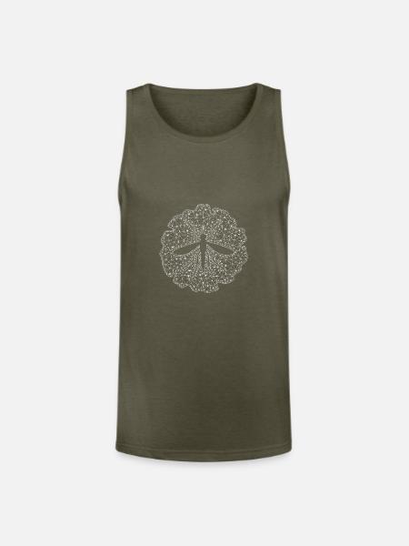 Geometric Mosquito Mesh Circle - Unisex Tri-Blend Organic Tank - heather olive