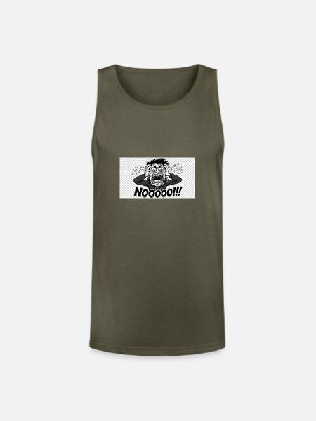 Noooo Scream Comic Style - Unisex Tri-Blend Organic Tank - heather olive