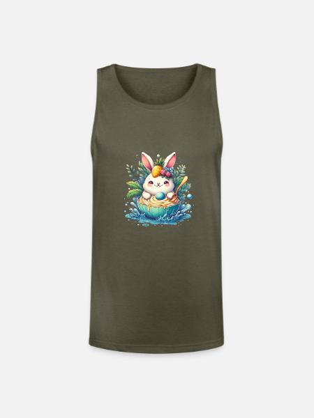 Summer, baniy - Unisex Tri-Blend Organic Tank - heather olive