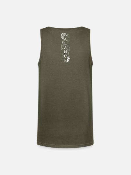 Balance Mind Graphic Tee - Unisex Tri-Blend Organic Tank - heather olive