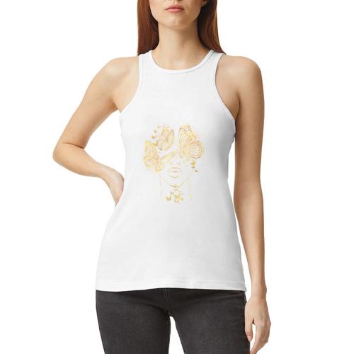 Queen Of Butterflies - Goddess Design - American Apparel Women’s Racerneck Tank