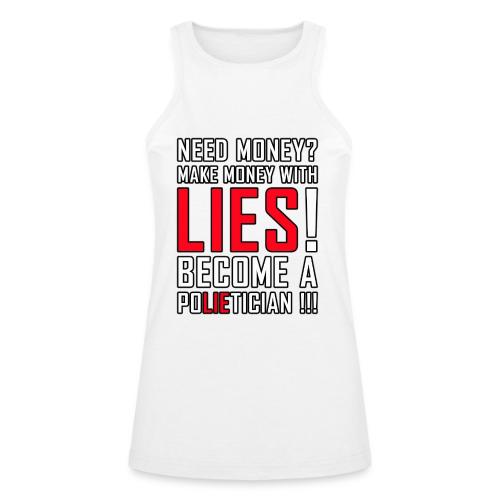 Lies Pay: Become a PoLIEtician Satire - American Apparel Women’s Racerneck Tank