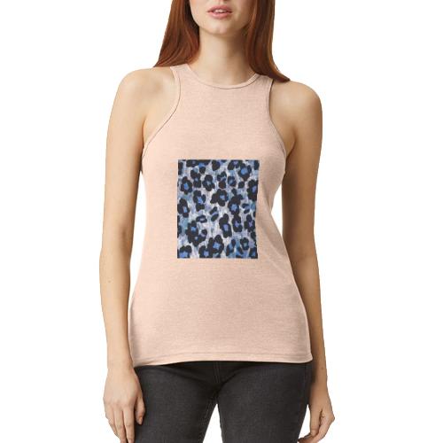 blue ank black leopard pattern - American Apparel Women’s Racerneck Tank