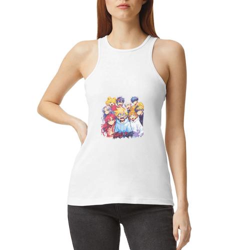 Thrill Rush Anime Squad Streetwear - American Apparel Women’s Racerneck Tank