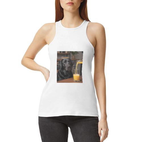 Golden Retriever Chill Juice Vibes - American Apparel Women’s Racerneck Tank