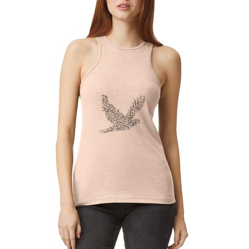 DOVE Peace in FLIGHT - American Apparel Women’s Racerneck Tank